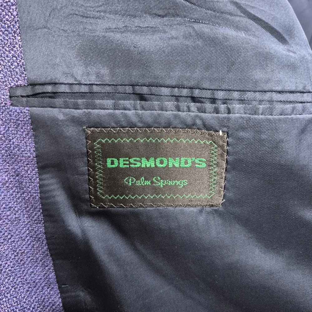 Tallia Uomo E. Thomas Silk Linen Wool Purple Textured Blazer Sport Coat Mens 48R